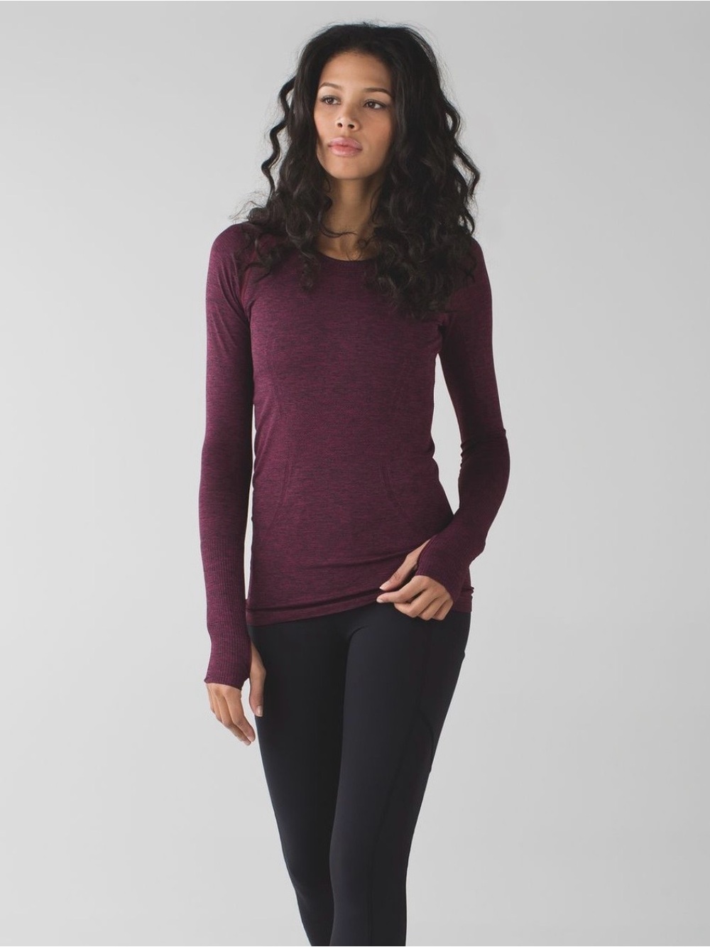 Lululemon Heathered Dashing Purple Swiftly Tech Long Sleeve Crew Size 12 - Picture 2 of 11